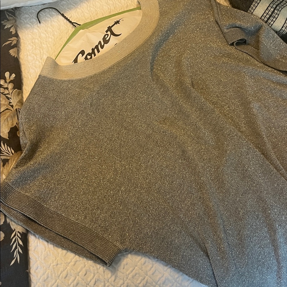 Anthropologie XS Shimmering Short Sleeved Sweater